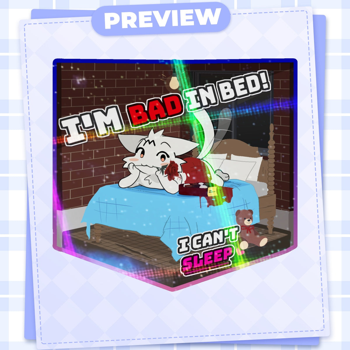 Mis Sticker "Bad In Bed" Die Cut Sticker