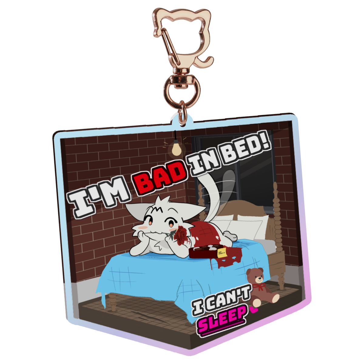 Bad In Bed Rainbow, Acrylic Keychain