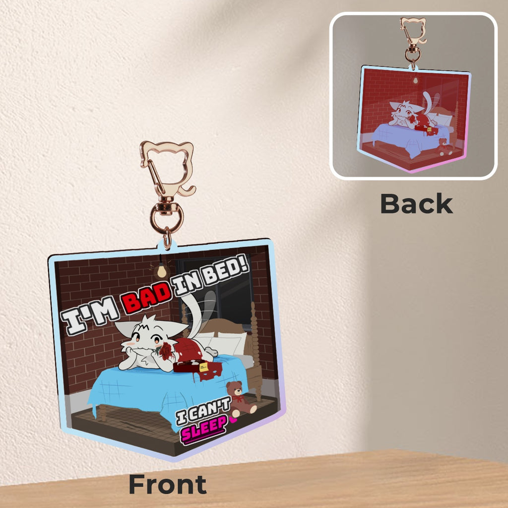 Bad In Bed Rainbow, Acrylic Keychain