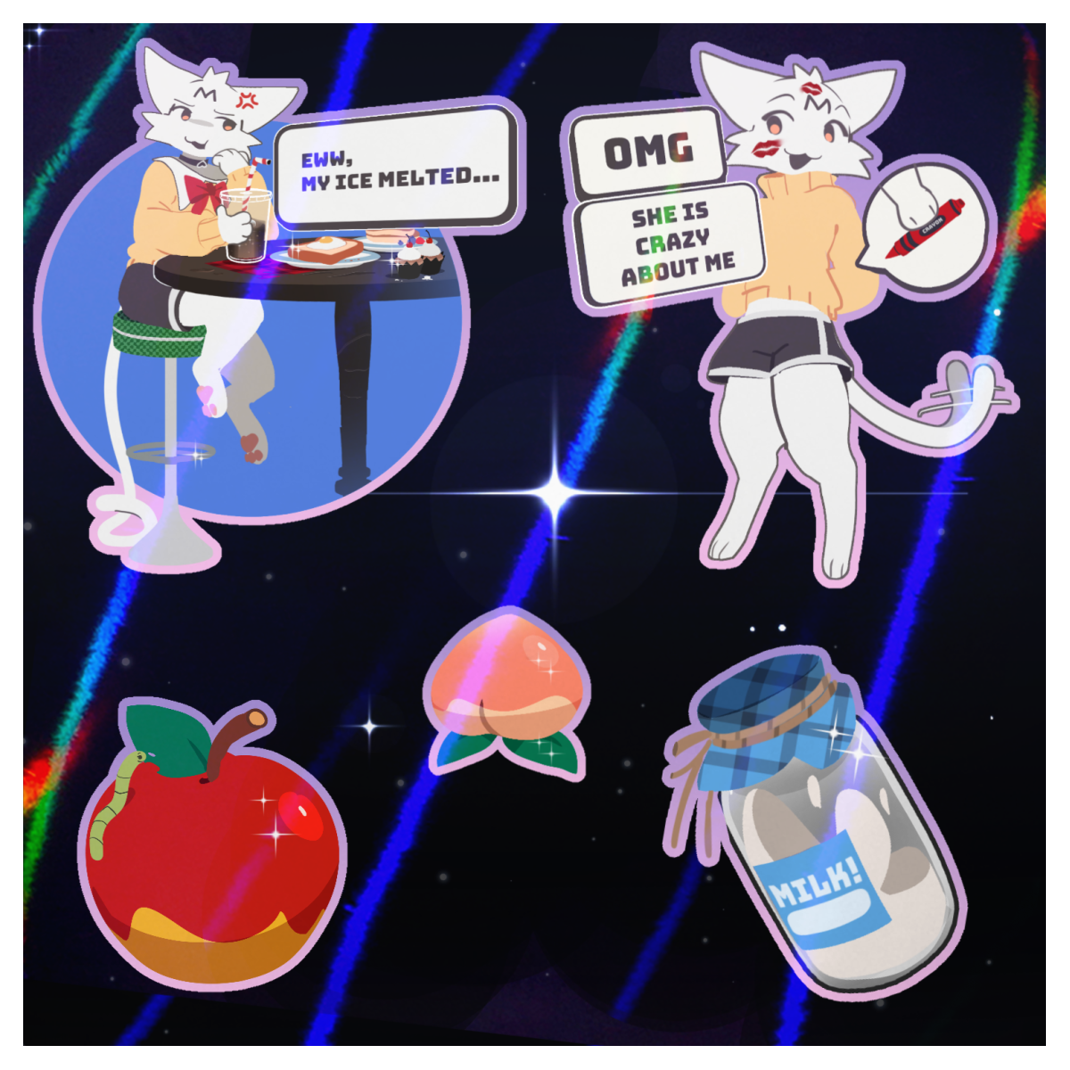 Coated Paper Stickers Sheet Mister - From Mis And Wriger - Holographic