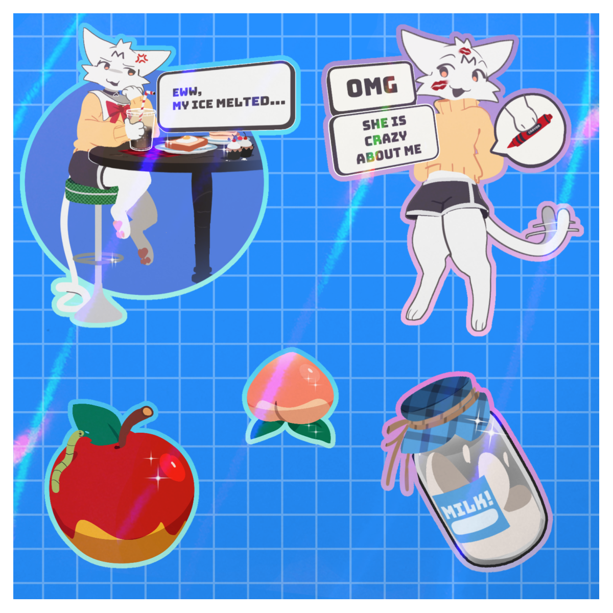 Coated Paper Stickers Sheet Mister - From Mis And Wriger - Holographic